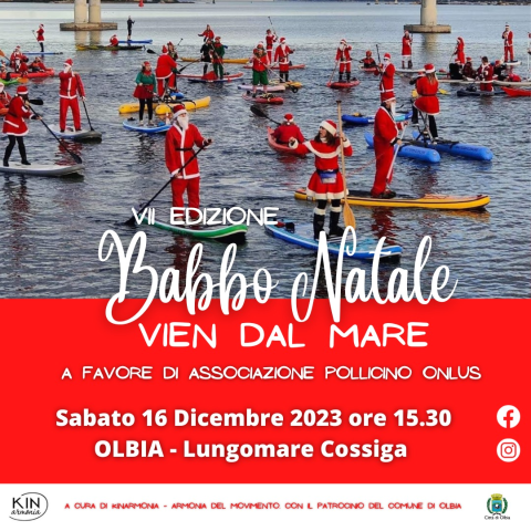 Babbo Natale vien dal mare con SUP e kayak. VII edizione della pagaiata benefica a favore dell’Associazione Pollicino Onlus.