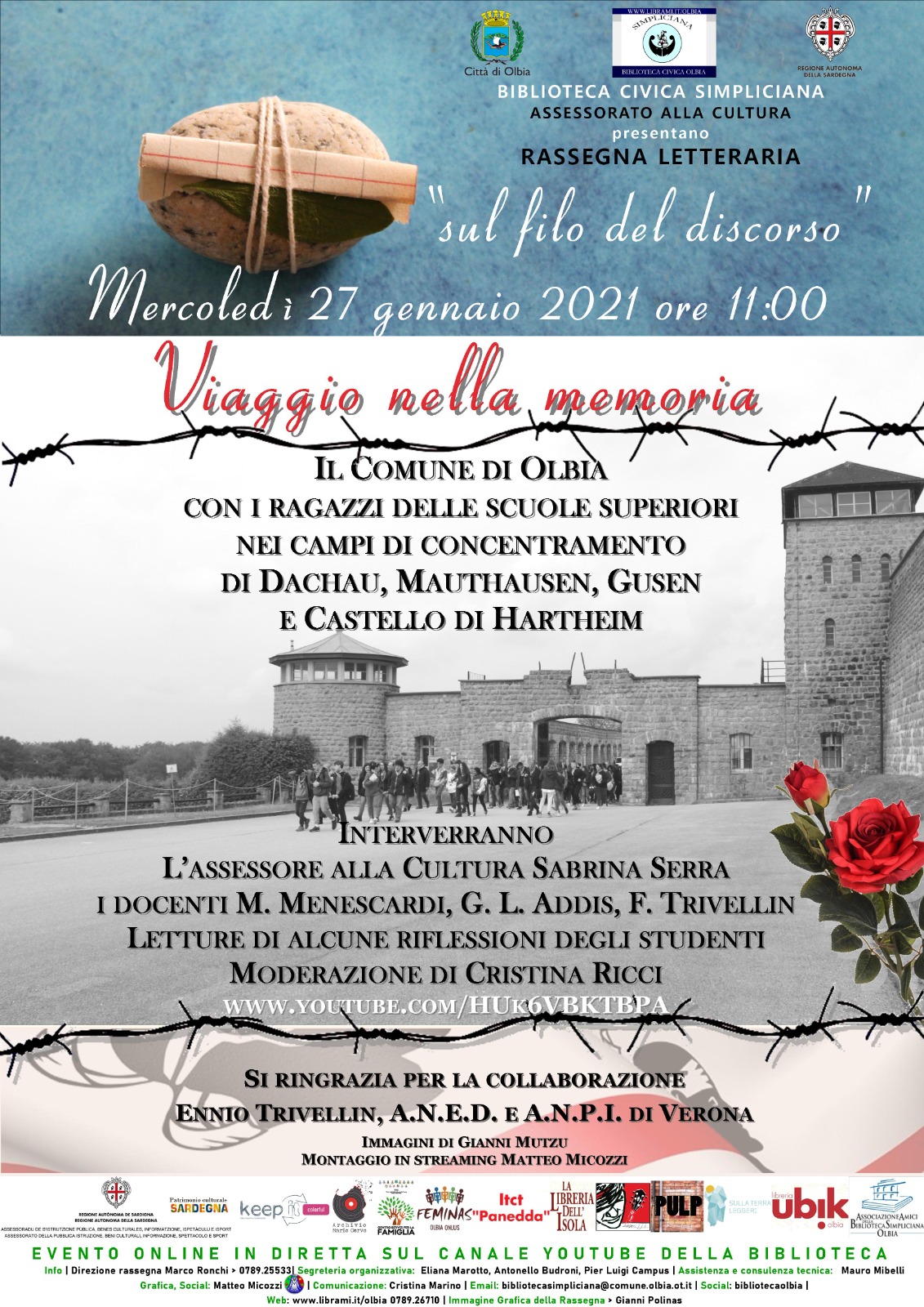 Viaggio nella memoria. Mercoledì 27 gennaio ore 11.00, l'evento on line.