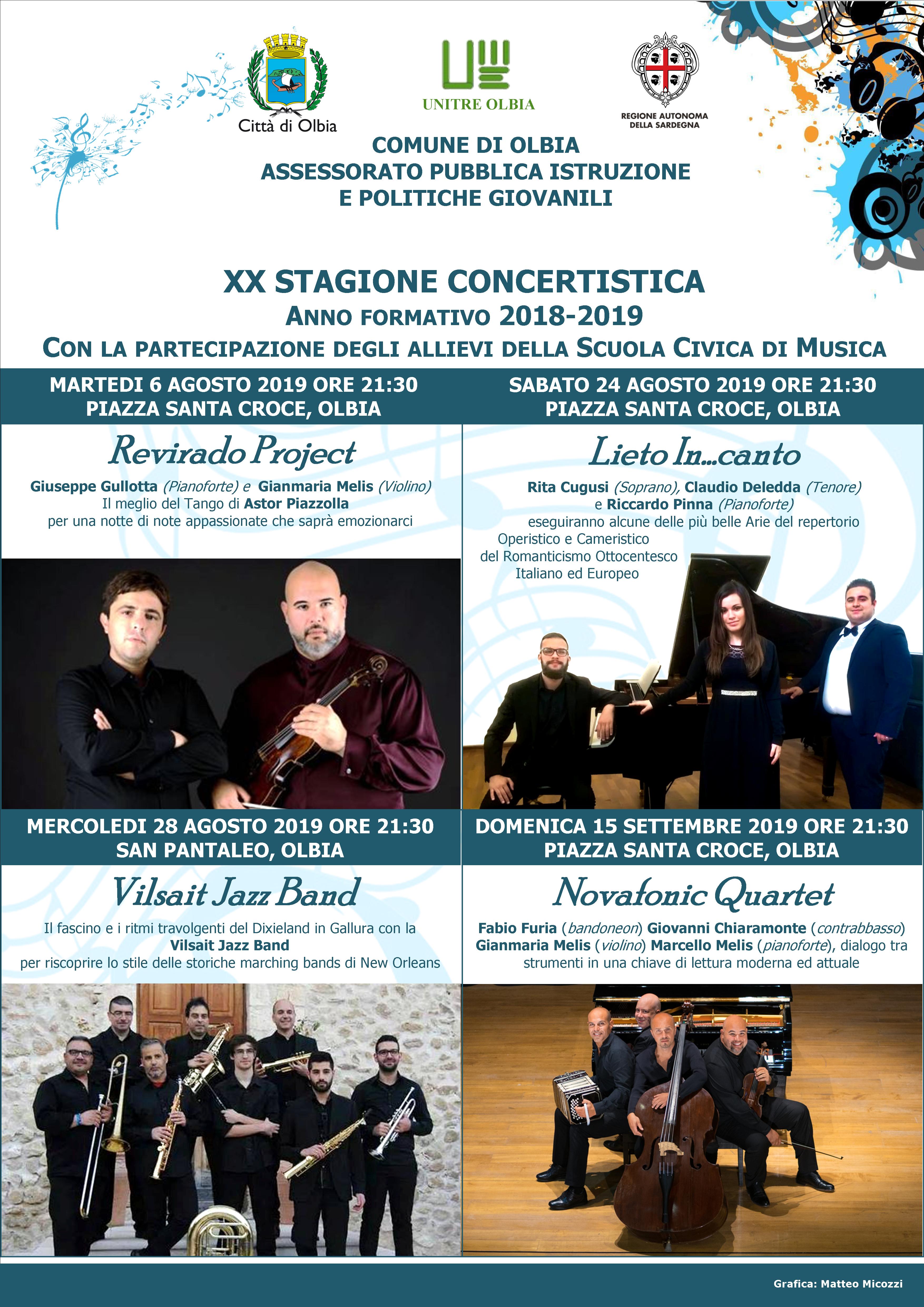 Programma stagione concertistica estiva della Scuola Civica di Musica